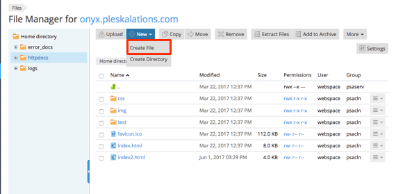Create file link in drop down highlighted