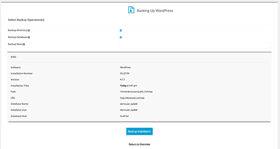 Backup options