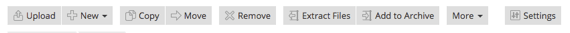 task bar at top of file manager home