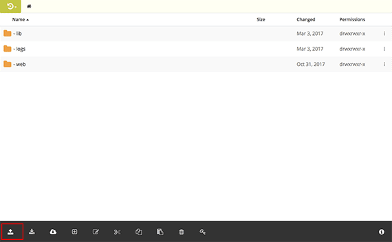upload icon highlighted