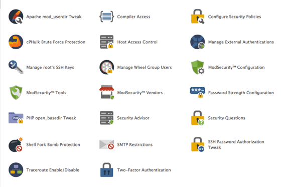 whm security center home page