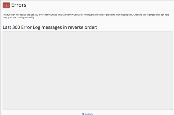 error log home page