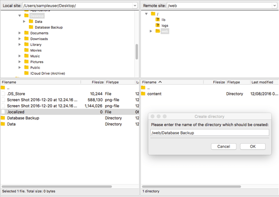 create a folder