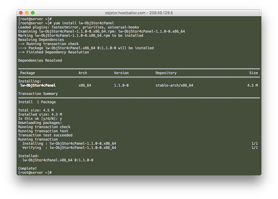 command line showing installation of plugin