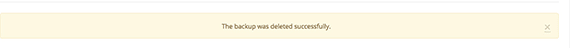 delete success message