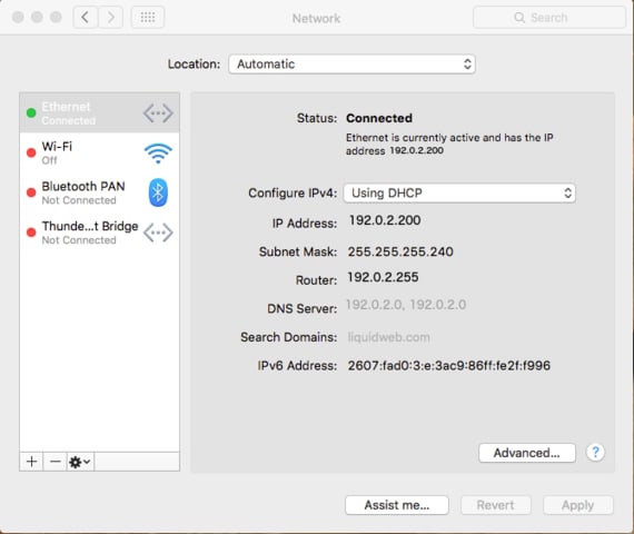 network options home page