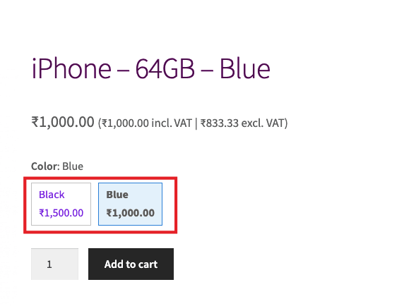 price on linked product button woocommerce