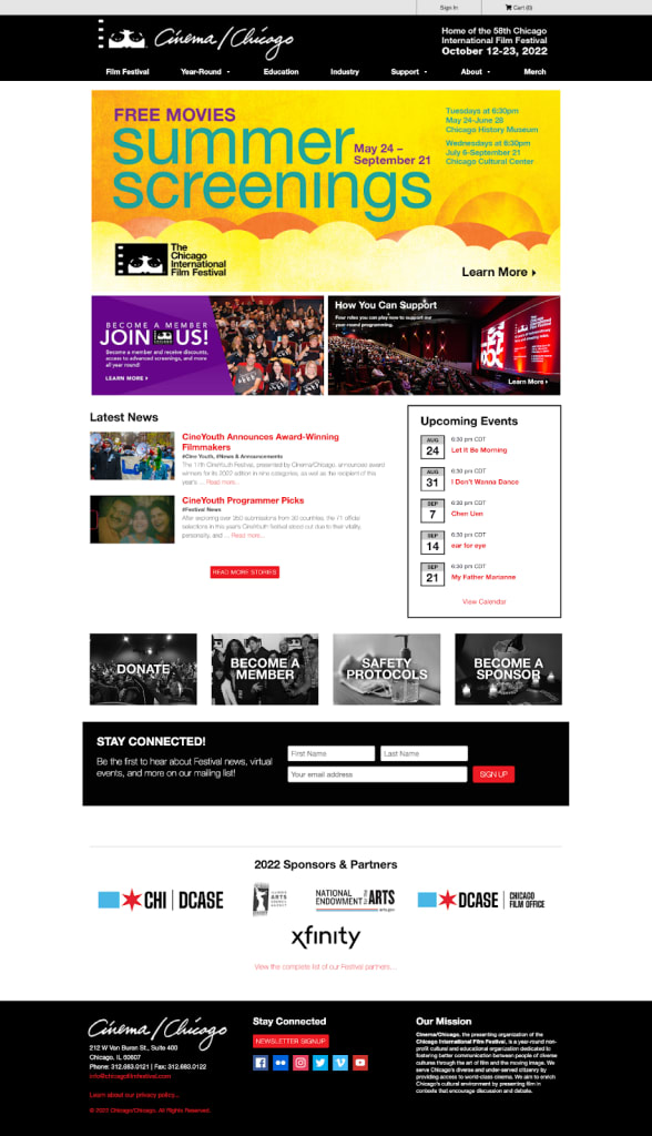 WordPress calendar example homepage
