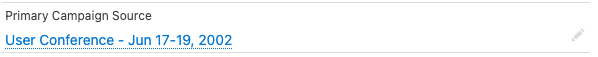 The Opportunity record on Salesforce's side, showing the campaign Source populated.
