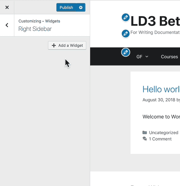 Add LearnDash widgets in Customizer