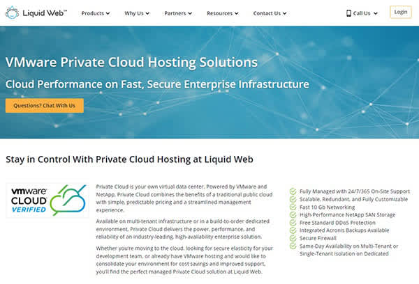 Liquid Web VMware Private Cloud Product Page.