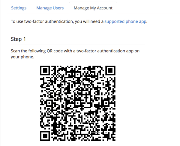 qr code showing
