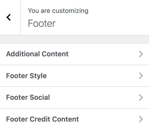 Footer Settings