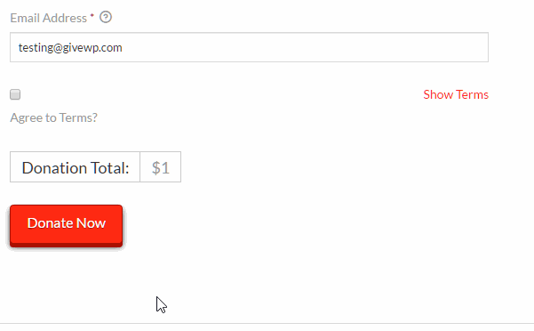 GiveWP Show Terms animation