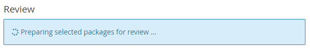 preparing selected packages for review
