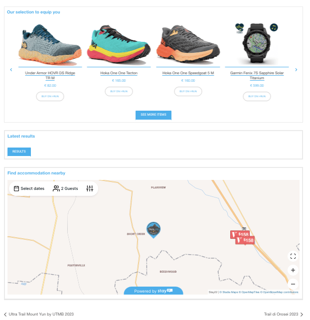 Single event page