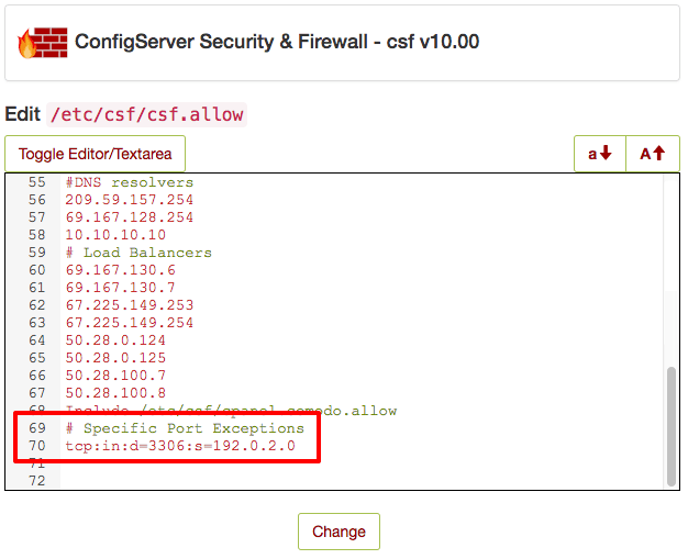 sample csf.allow entries