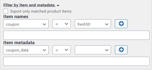 Filter by Item and Metadata