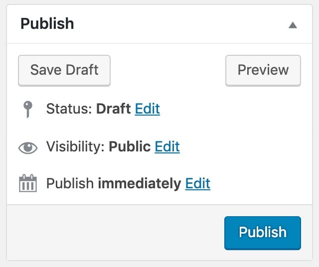 WordPress "Publish" metabox