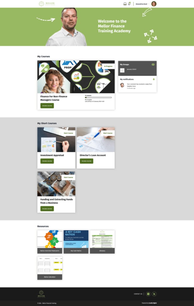 Mellor Financial Academy Homepage