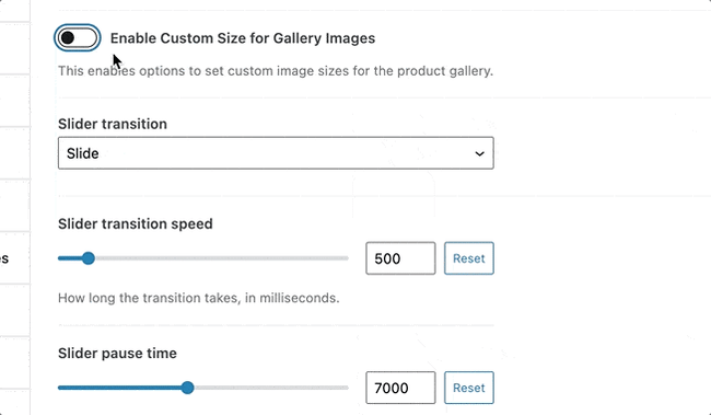 Shop Kit Gallery Settings
