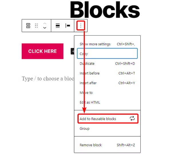 add to reusable blocks wp