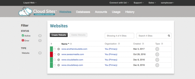 gif highlighting each menu available in control panel