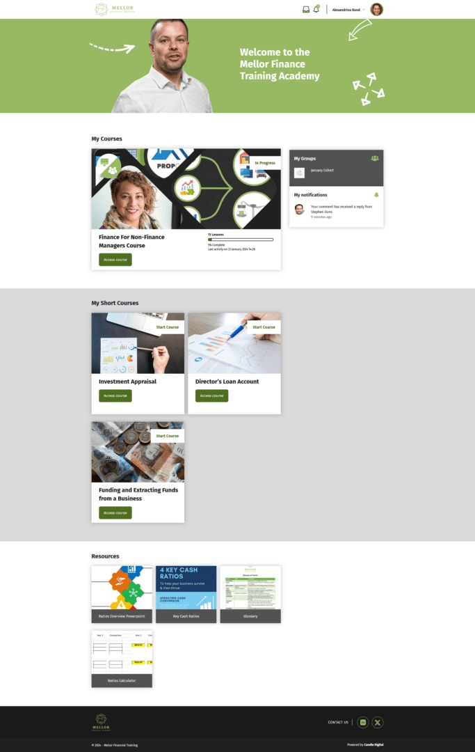Mellor Financial Academy Homepage