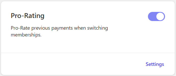 Pro-rating toggle