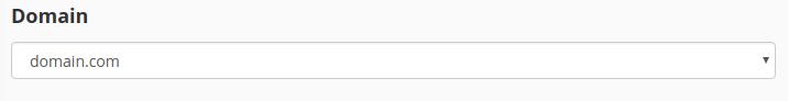 domain selected