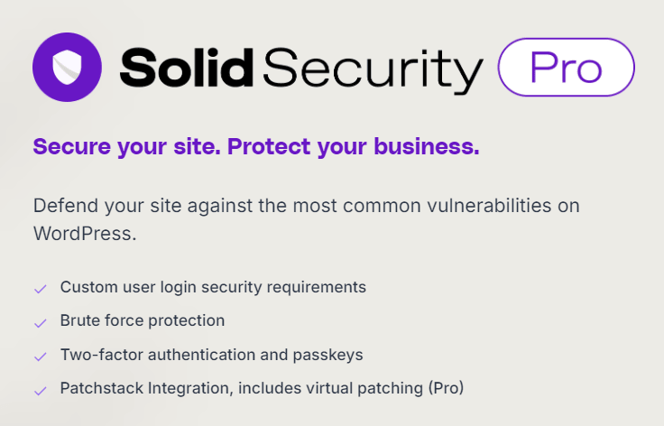 Solid Security Pro homepage