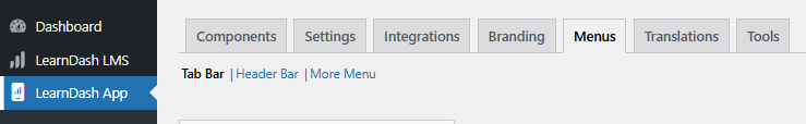 Screenshot of Tab Bar menu