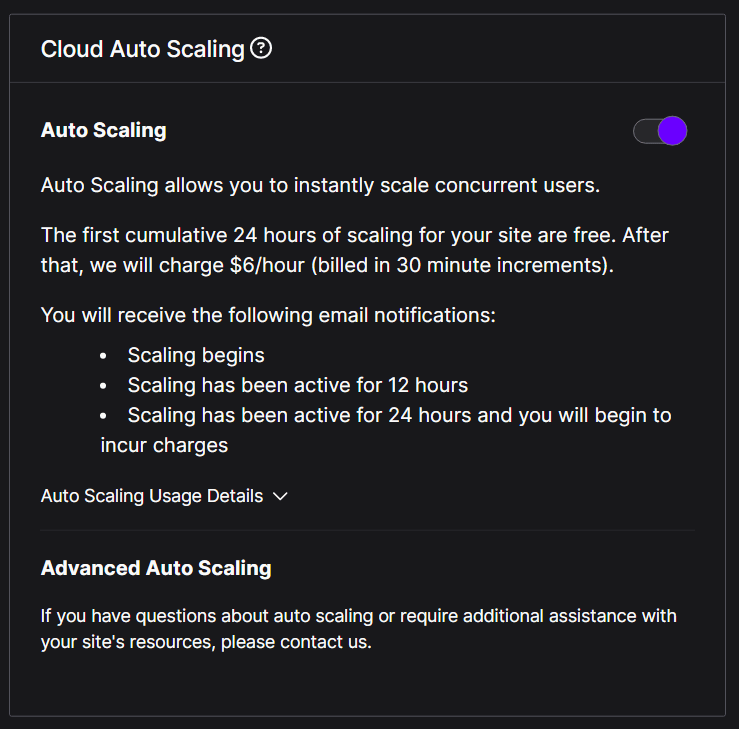 Nexcess offers auto scaling.