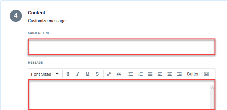 Add a subject line and custom message for your save-the-date email