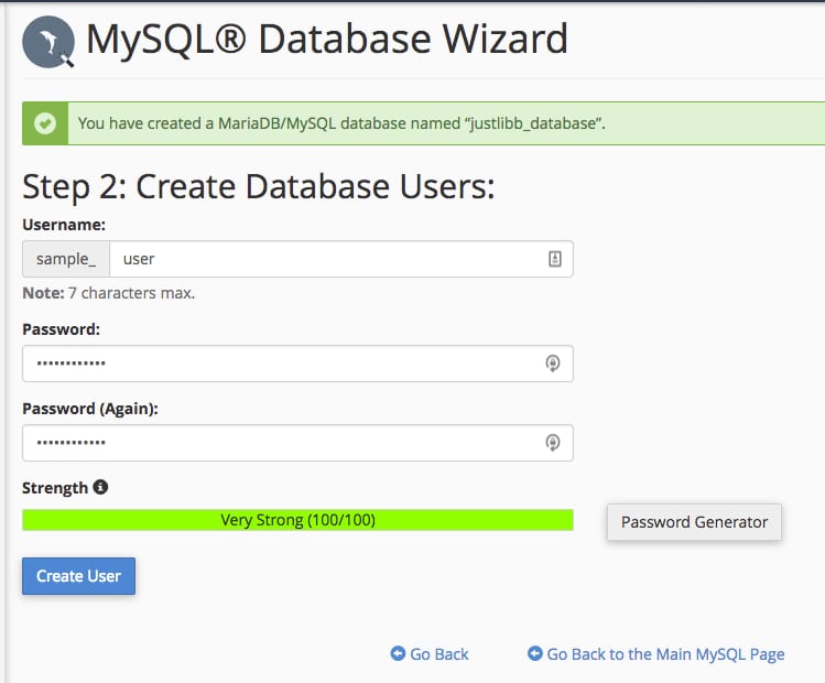 create user home page