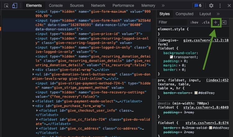 button to add more CSS