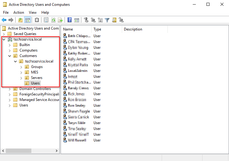 active directory users list