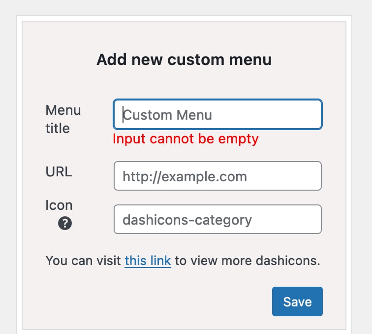 Instructor Role Menu Settings