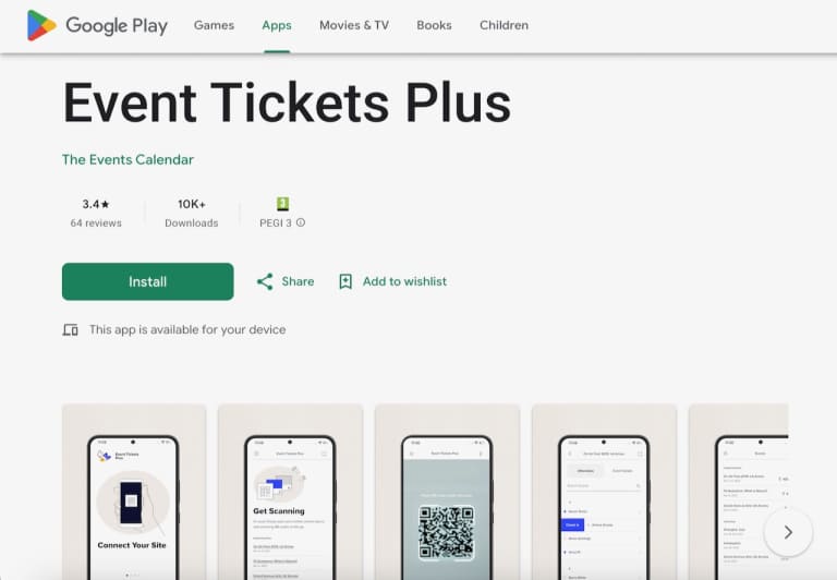 Event Tickets Plus app