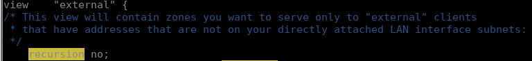 showing recursion as no in command line
