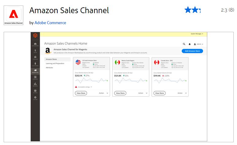 Amazon Sales Channel by Adobe Commerce is the best Magento Amazon integration for B2B and B2C merchants.