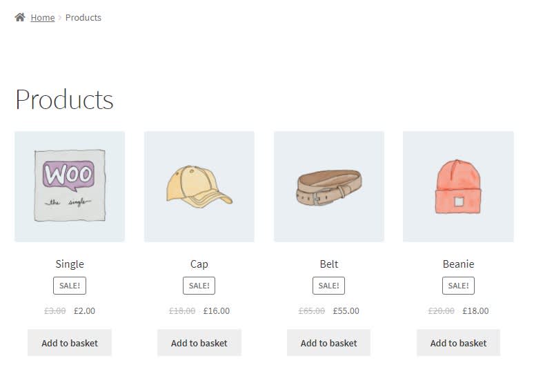 sale product shortcode