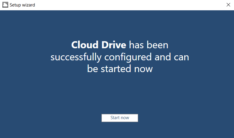 cloud drive configuration success image