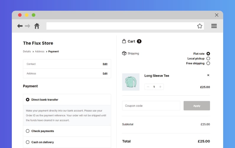flux checkout conversion rate