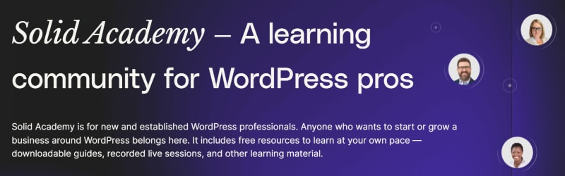 Solid Academy homepage