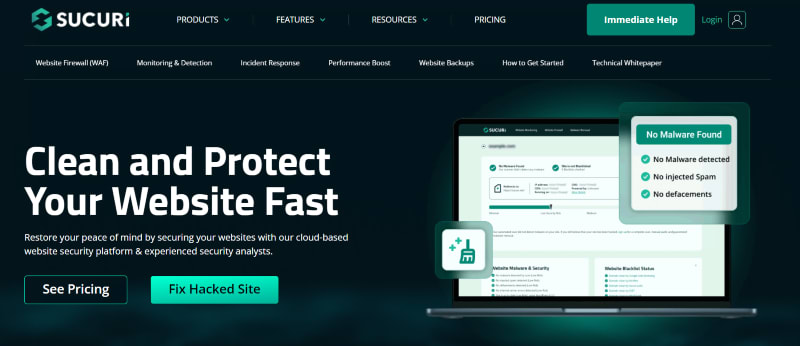 Sucuri homepage