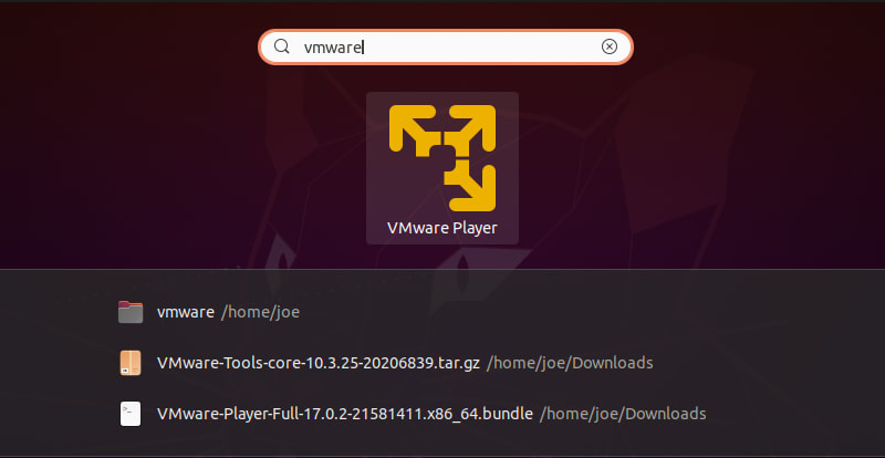 open vmware workstation on ubuntu