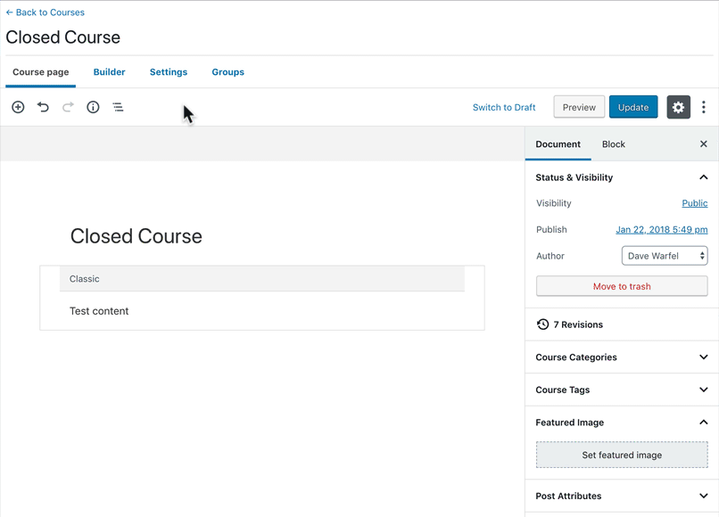 LearnDash closed course, enter SamCart URL