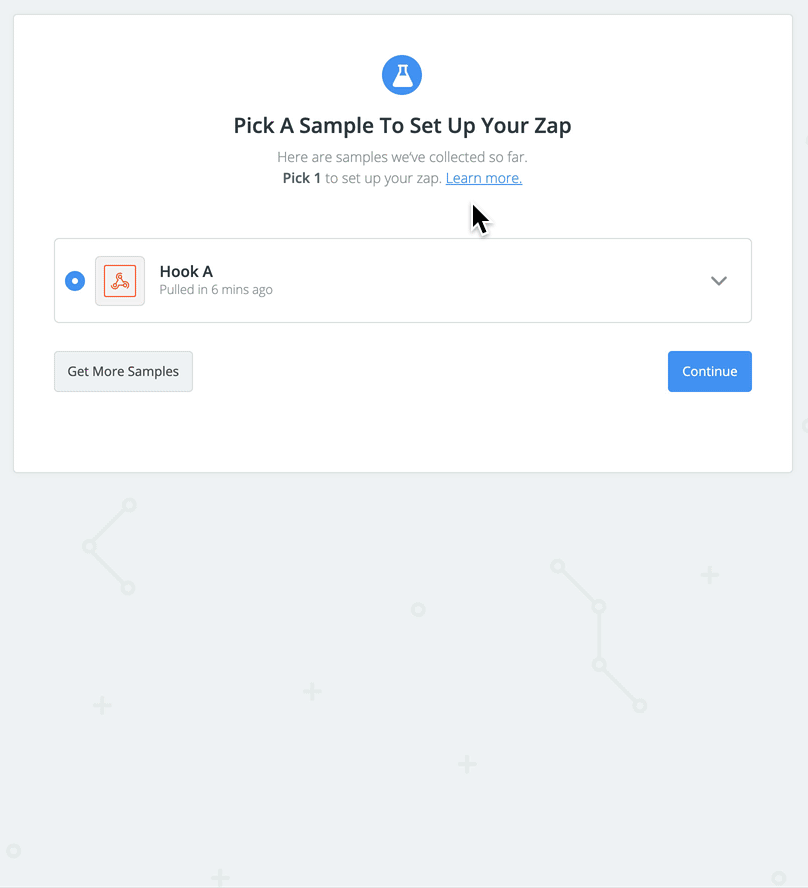 Zapier test hook, check information