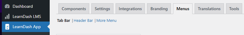 Screenshot of menu bar